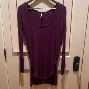 Free People Deep Purple Long Sleeve Tunic